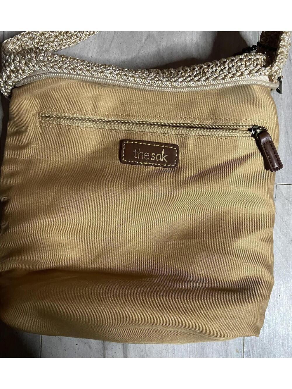 THE SAK Original Crochet Purse Brown Shoulder Bag Classic Boho - Picture 5 of 8